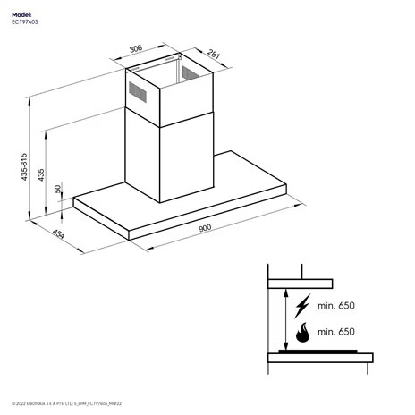 Electrolux Cooker Hood Island UltimateTaste 90 Cm - ECT9740S